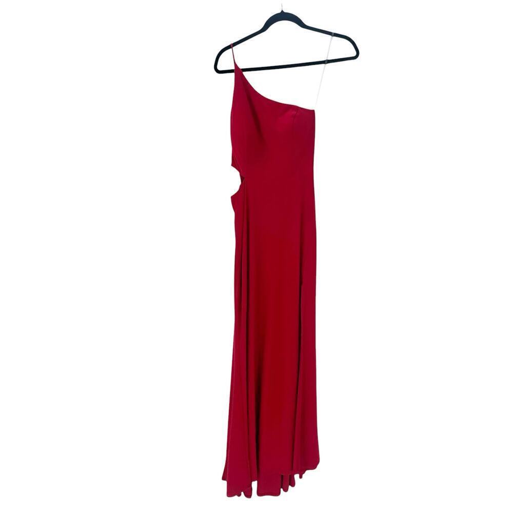 Jump Apparel One Shoulder Jersey Gown with Cutout Red Size 00 NWOT - Picture 4 of 11